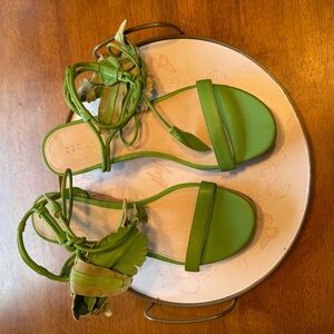 CECELIA NEW YORK Lime Green Wedge Sandals